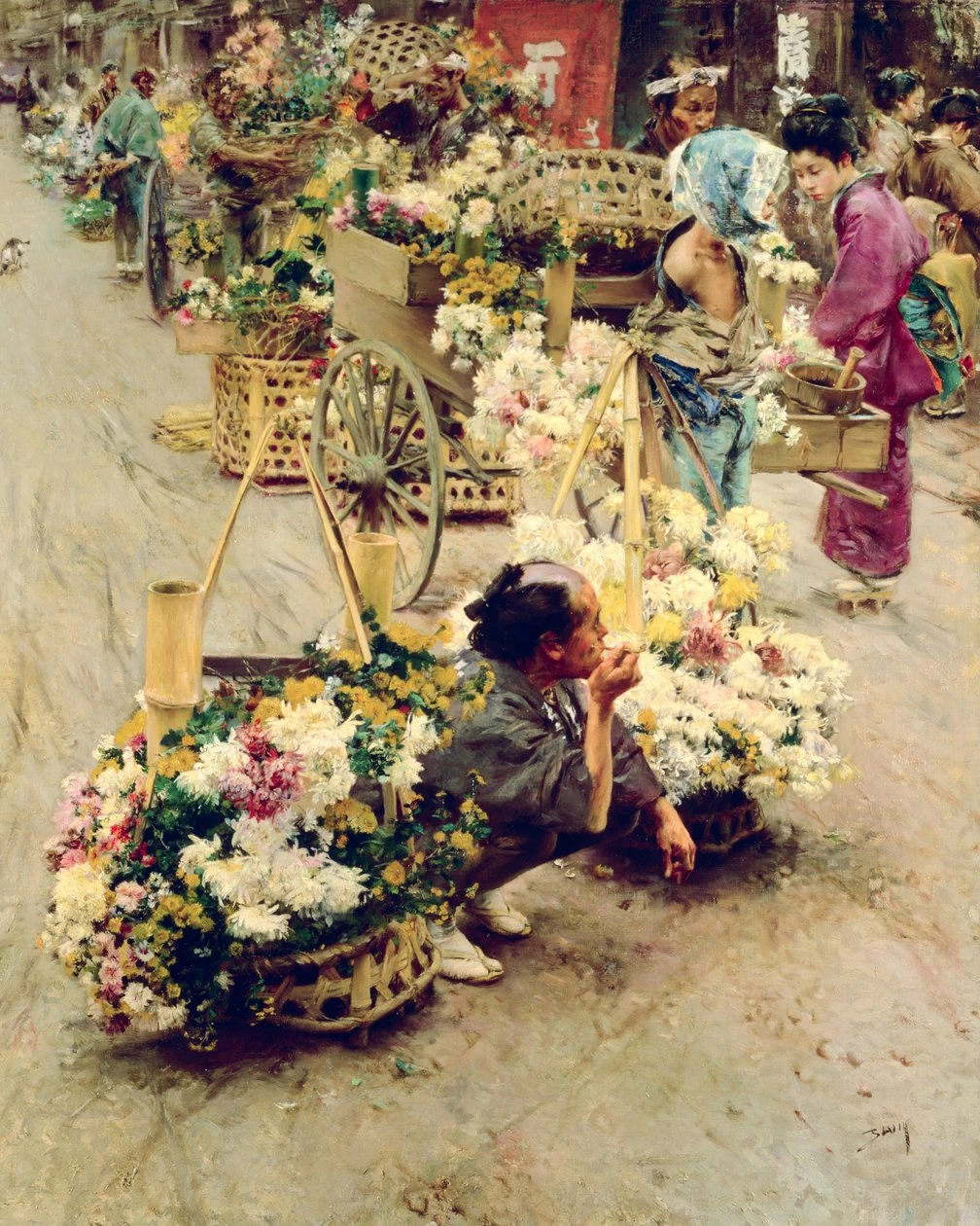 Il Mercato dei Fiori, Tokyo, 1892